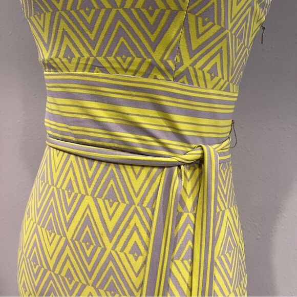 The Limited Yellow geometric print Maxi Dress with belt size xs - Picture 4 of 11